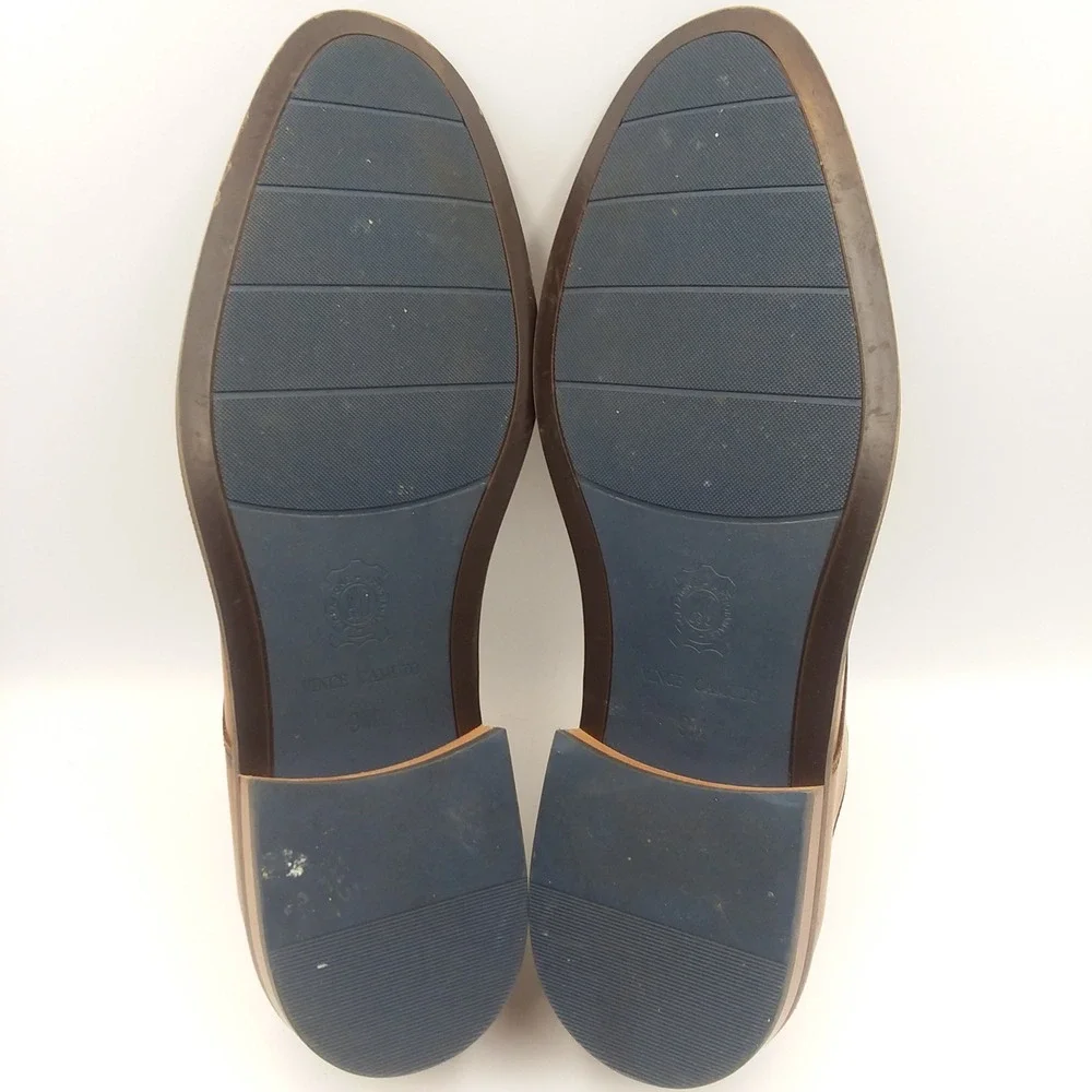 Vince Camuto Loxley Cap Toe Oxfords Mens 9M Cognac Leather Derby Dress Shoes EUC